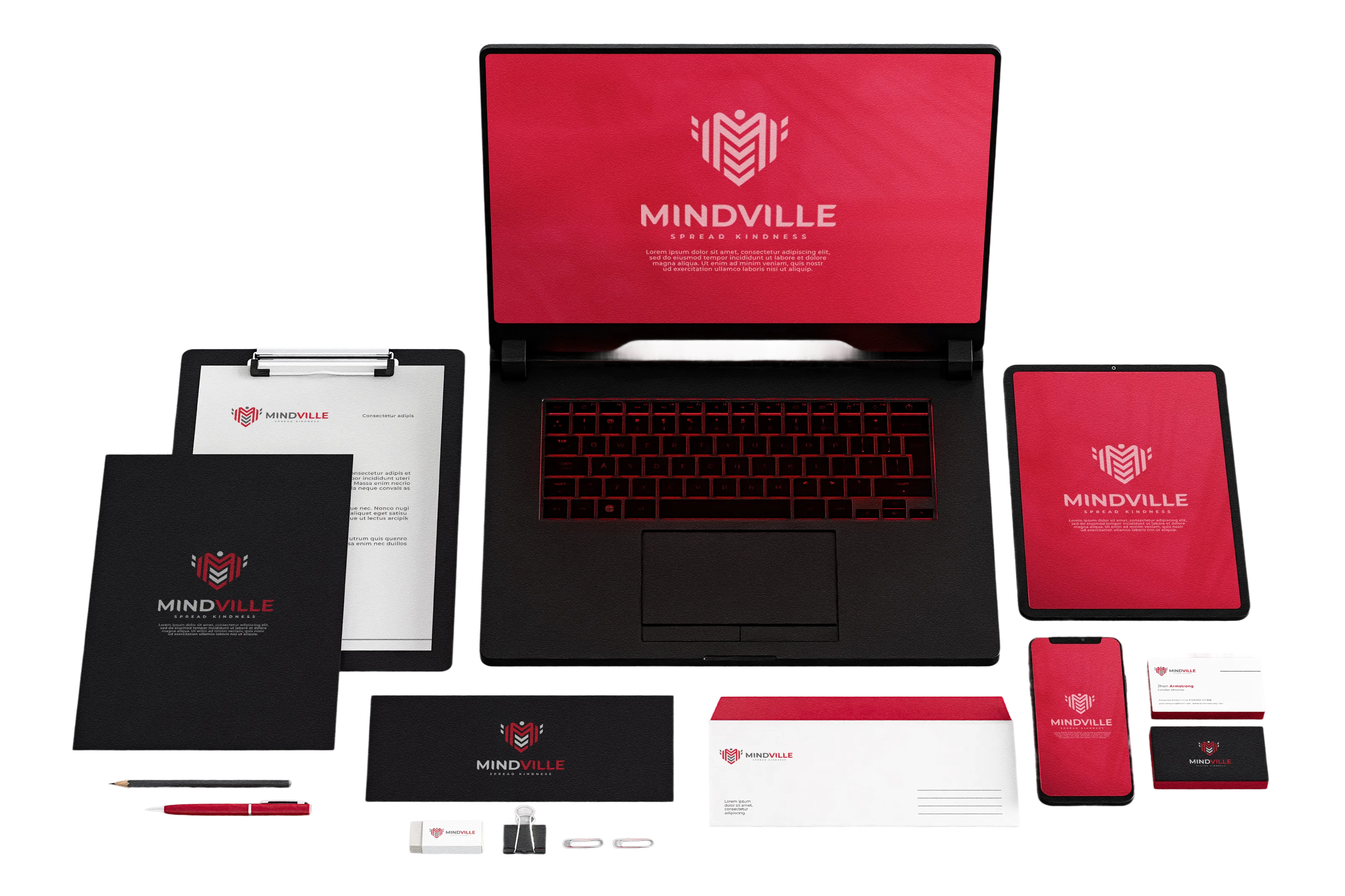 Branding mockup flatlay