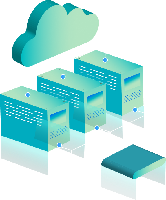 Cloud server infrastructure illustration