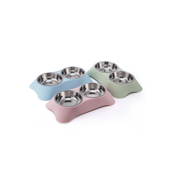 Saas Dual Pet Bowls With Steel 1786