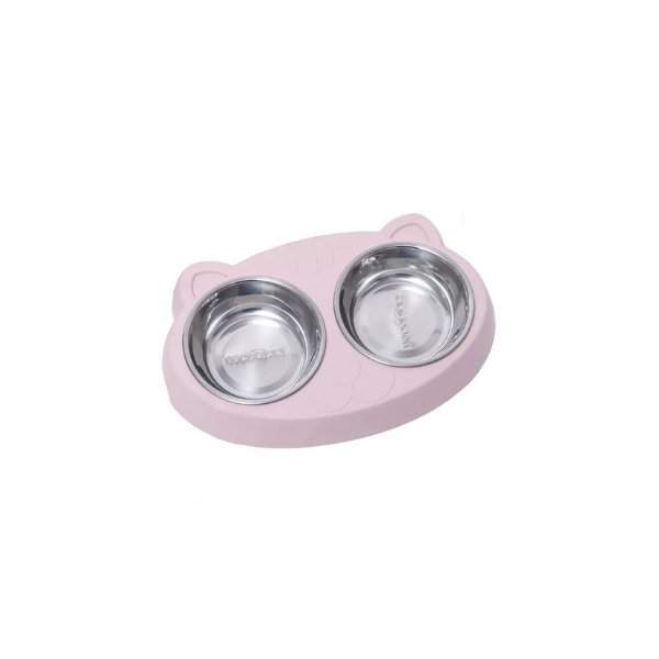 Saas Double Feeding Bowl With Steel