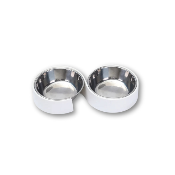 Saas Dual Feeding bowl White