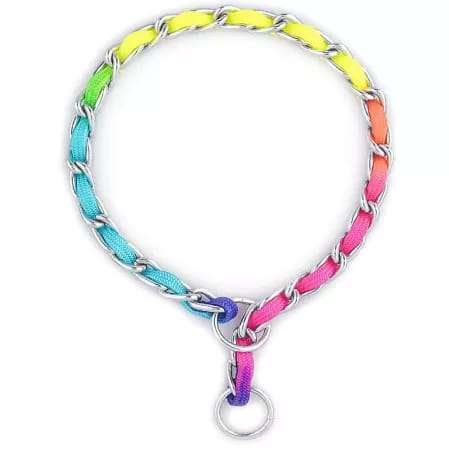 Saas Dog Nylon + Chain Collar 3.00 X45 Cm