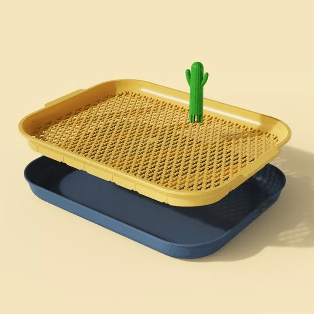 Saas Open Dog Toilet Tray  Large -Yellow